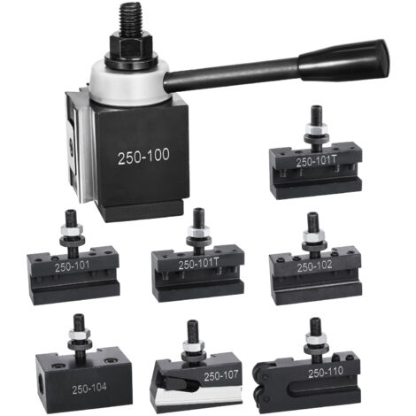 Mophorn Set di portautensili a cambio rapido , 8 pezzi, tipo a cuneo con portautensili per tornio, accessori per utensili da tornio per mini e torni per metallo da 6"-12", acciaio resistente