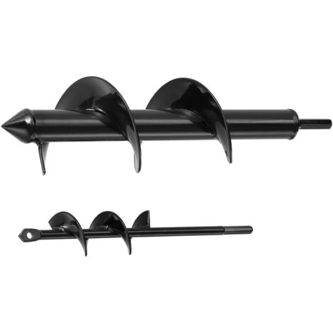 Mophorn Set di Punte a Coclea per Trapano, 2 pezzi Ø40 x 220 mm/Ø80 x 300 mm, Compatibili con Trapani con Attacco da 10 mm, Strumenti per Perforazione in Giardino