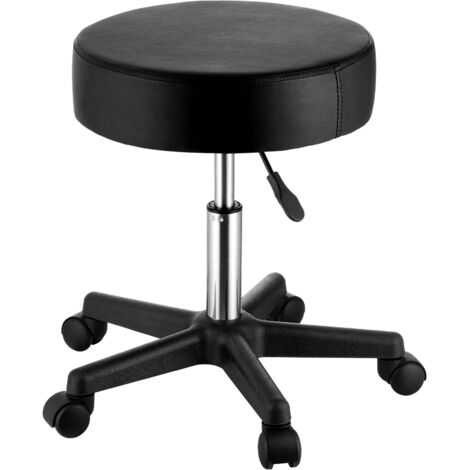 Mophorn Sgabello girevole  con ruote, capacità di 400 libbre, sedia girevole regolabile in altezza con cuscino ultra spesso, per salone, bar, casa, ufficio, tatuaggio, medicina, massaggio, nero