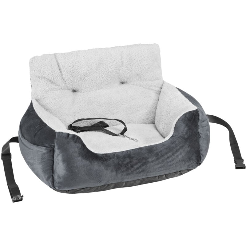 Siège auto pour chien, élégant rehausseur pour chien en voiture, doté d'un dossier haut, d'une pochette de rangement, d'une laisse de sécurité,