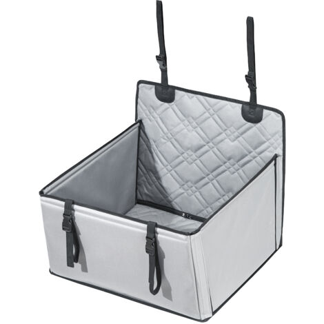Mophorn Siège auto pour chien , siège auto pour chien durable et imperméable avec cadre, laisse de sécurité pour petits et grands chiens de moins de 18 kg, gris