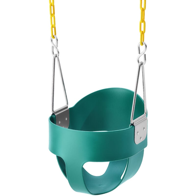 Siège de balançoire pour tout-petits, balançoire pour bébé à dossier haut, capacité de 150 lb, chaînes et mousquetons enduits, entièrement assemblé,