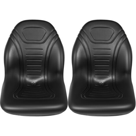 Mophorn Siège de tracteur universel de rechange , lot de 2 sièges de tondeuse à dossier haut compact, vinyle noir, chariot élévateur et chargeuse compacte avec modèles de boulons de montage