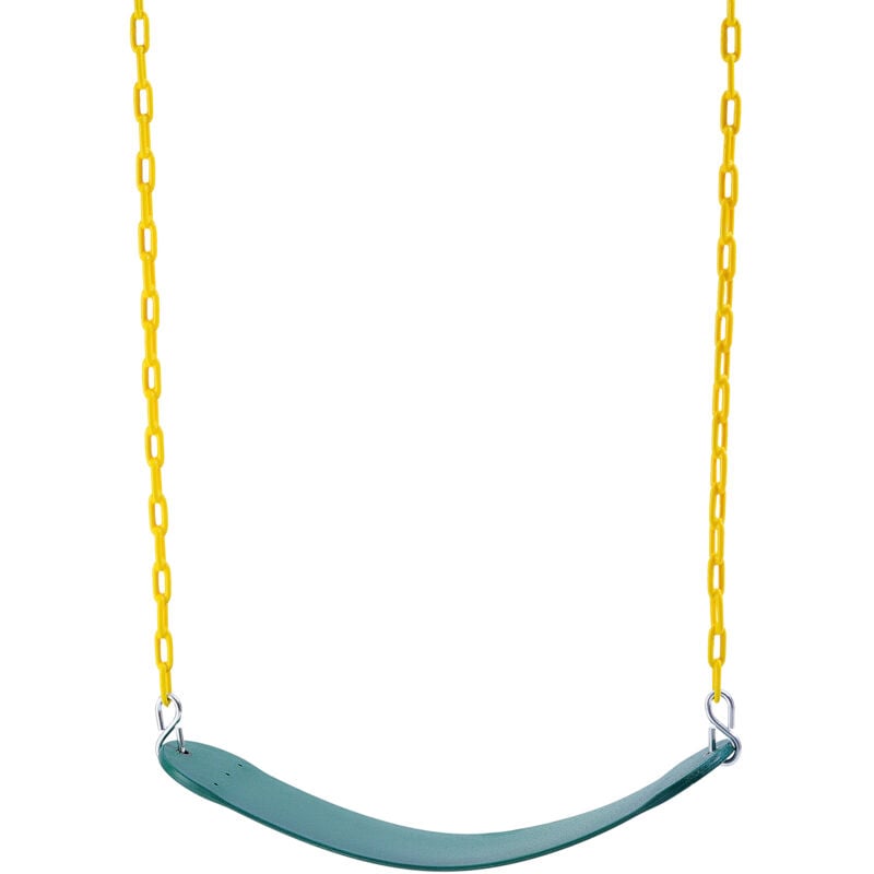 Mophorn Sièges de balançoire, lot de 2, capacité de 300 lb, chaînes enduites de 66 pouces et mousquetons, remplacement de balançoire pour ensemble