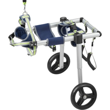 Mophorn Silla de ruedas para perros de 2 ruedas para patas traseras, silla de ruedas para mascotas, ligera y ajustable, ayuda en la curación, carrito para perros de ruedas para heridos, discapacitados