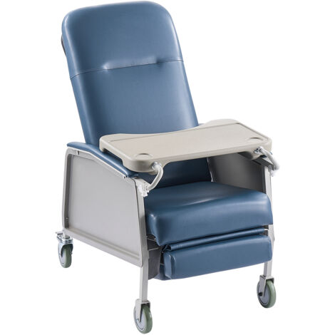 Mophorn Sillón Reclinable Médico de 3 Posiciones, con 4 Ruedas, Asiento Suave y Bandeja Extraíble, Ideal para Hospitales, Residencias y Cuidado Geriátrico, 1070 x 660 x 1200 mm