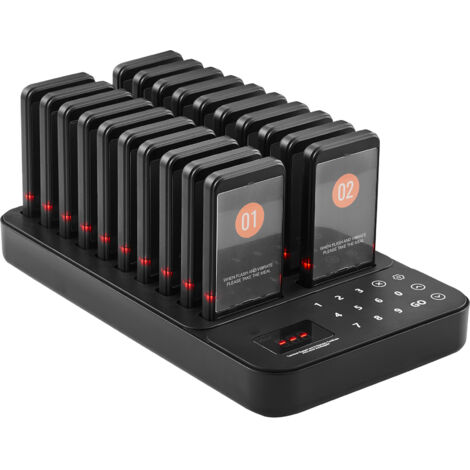 Mophorn Sistema cercapersone per ristoranti, segnale di coda wireless a lungo raggio da 400 m. Segnalatori acustici per chiamate ospiti con vibrazione e lampeggiamento