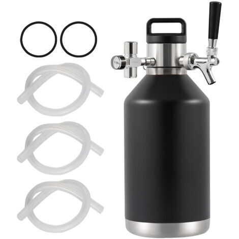 Mophorn Sistema de grifo para mini barril de cerveza de 128 oz y 4 l, acero inoxidable 304, presurizado con regulador de CO2, pantalla de presión, anillo a prueba de fugas para cerveza casera, cerveza