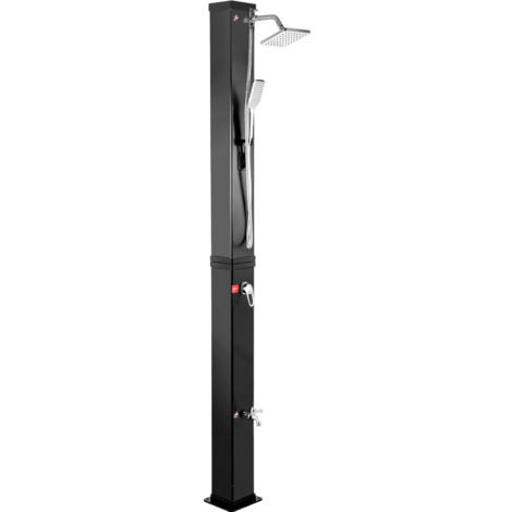 Mophorn Solar Heated Shower, 10.6Gal Outdoor Solar Shower, 7FT Pool Shower Temperature Adjustable, 2-Section with 360 Degree Shower Tap, Handheld Showerhead & Foot Faucet for Backyard, Beach, Poolside