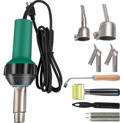 Mophorn Soldadora para techos de PVC Mophorn de 1600 W, juego de pistolas de 8 piezas, herramienta para soldar plástico de 220 V, núcleo de mica, control de temperatura continuo (104-1112 °F)