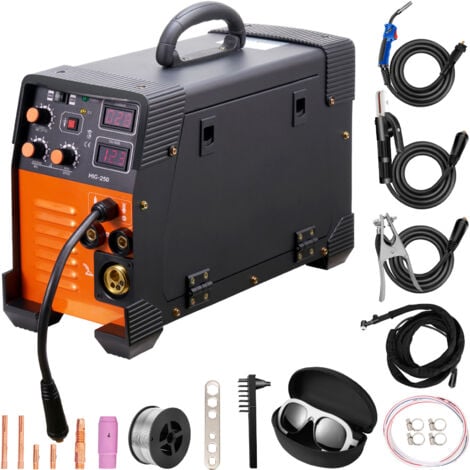 Mophorn Soudeur MIG 250 Amp 3 en 1 Machine a souder 220V TIG MMA Stick IGBT DC Inverter Welder Digital Display