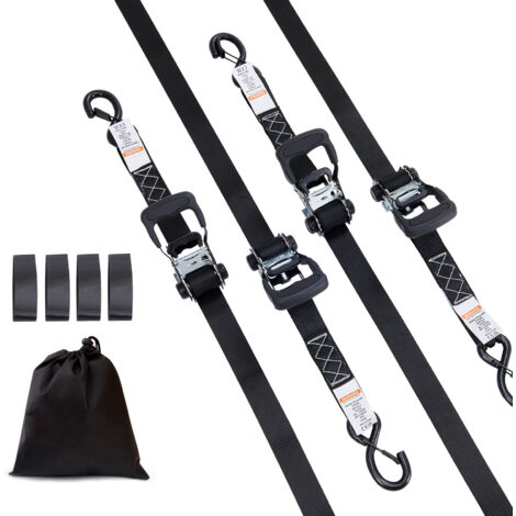 Mophorn-Spanngurte mit Ratsche (4er-Pack), 2300 kg maximale Bruchfestigkeit, 4,1 x 2,44 m Premium-Spanngurte mit Ratsche und gepolsterten Griffen zum Sichern