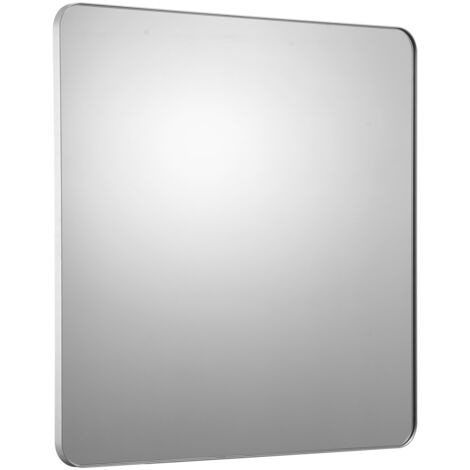 Mophorn Specchio da trucco da parete, 0,15" di spessore, specchio 36" x 36" con cornice in lega di alluminio e pellicola antideflagrante, specchio antigraffio con staffa a forma di Z