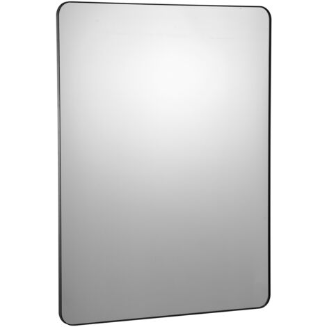 Mophorn Specchio da trucco da parete, 0,15" di spessore, specchio da 36" x 48" con cornice in lega di alluminio e pellicola antideflagrante, specchio antigraffio con staffa a forma di Z