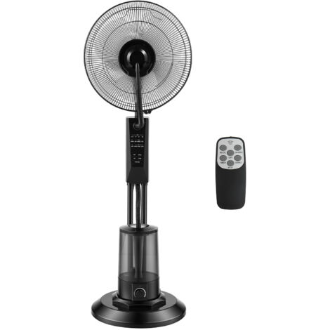 Mophorn Standventilator mit Sprühnebel, 75 W Leistung, 3 L Wassertank, 3 Geschwindigkeitsstufen, Timer und Fernbedienung, Luftbefeuchter mit Sprühsystem für Innen- und Außenbereiche wie Garage