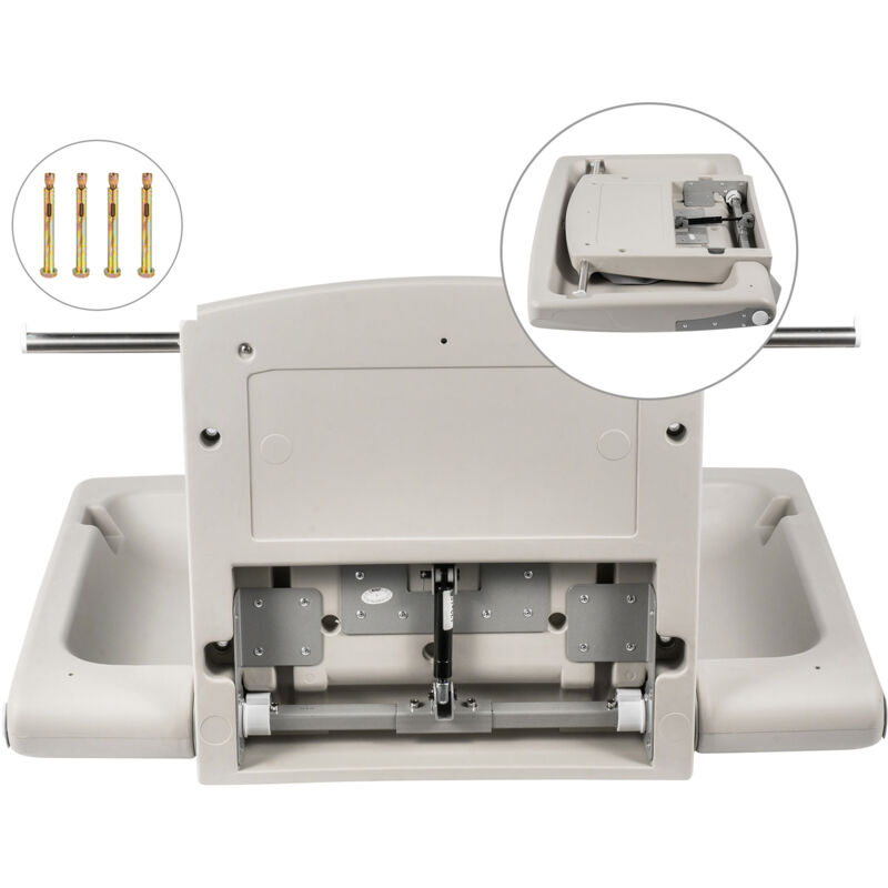 Mophorn – Table à langer murale rabattable 850x570x470mm – Polyéthylène haute densité – Charge maximale 15kg – Sangle de sécurité pour bébé