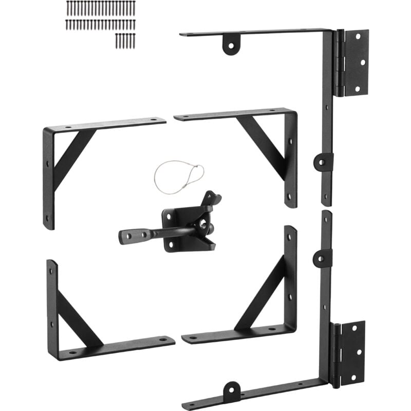 Mophorn - Support d'angle de portail, kit de quincaillerie de cadre anti-affaissement avec verrou à loquet, pour abri de jardin, portails d'allée,