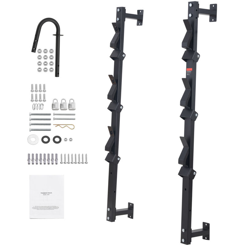 Mophorn - Support de coupe-bordures support de coupe-bordures à 3 places, support de garniture pour remorque avec verrouillage par mot de passe en