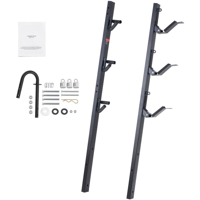 Support de coupe-bordures support de coupe-bordures à 3 places, support de garniture verrouillable pour remorque paysagère, paire - Mophorn