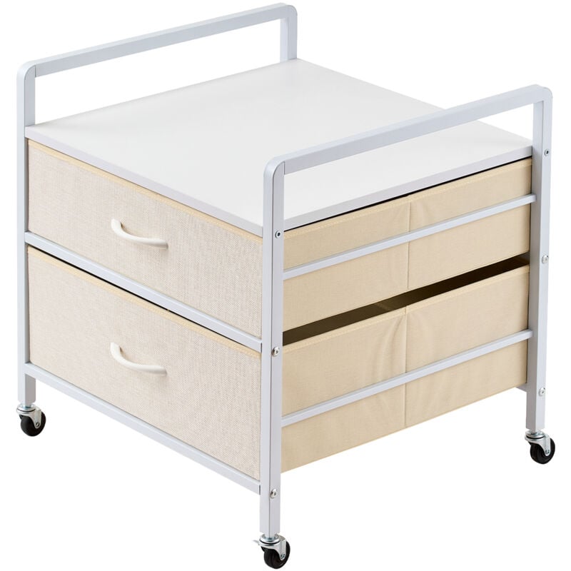 Mophorn - Support de mini-réfrigérateur avec rangement, capacité de 176 lb, mini-table de réfrigérateur avec 2 tiroirs et 4 roulettes pivotantes,