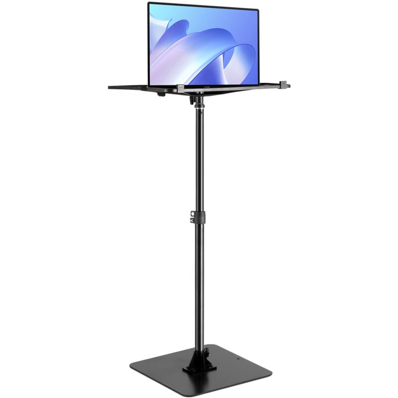 Support de projecteur, support de projecteur réglable avec hauteur de 77 à 161 cm, support de projecteur avec plateau, adapté aux films en extérieur,