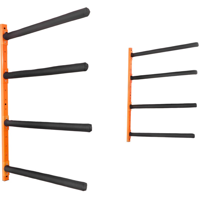 Support de rangement mural pour kayak - Charge de 400 lb avec bras réglables - 4 supports de kayak pour garage intérieur et extérieur - Mophorn