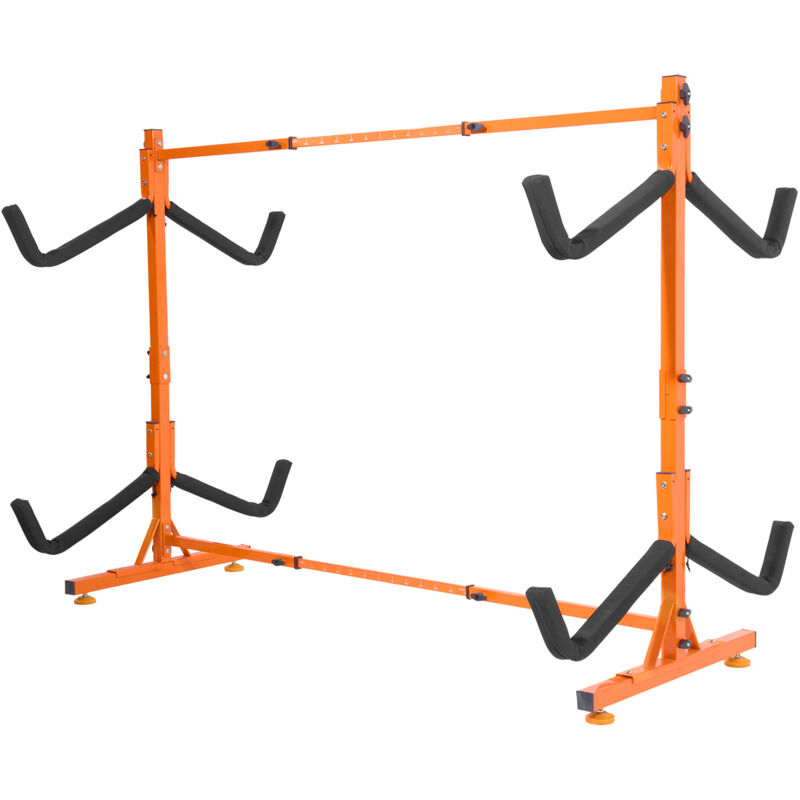 Support de rangement pour kayak autonome en acier robuste et réglable, 220 lb max, support pour 4 kayaks, bras rembourrés, garage intérieur et