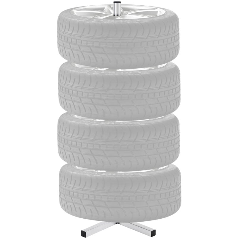 Mophorn - Support de rangement pour pneus, support en acier robuste pour 4 pneus avec jantes, jusqu'à 255 mm de large, capacité de charge de 220 lb,