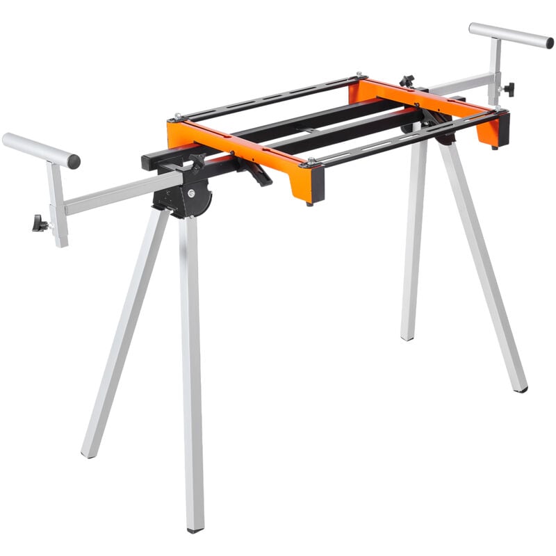 Support de scie à onglet - Capacité de 300 lb, construction en acier réglable, portable et pliable pour des coupes précises - Mophorn