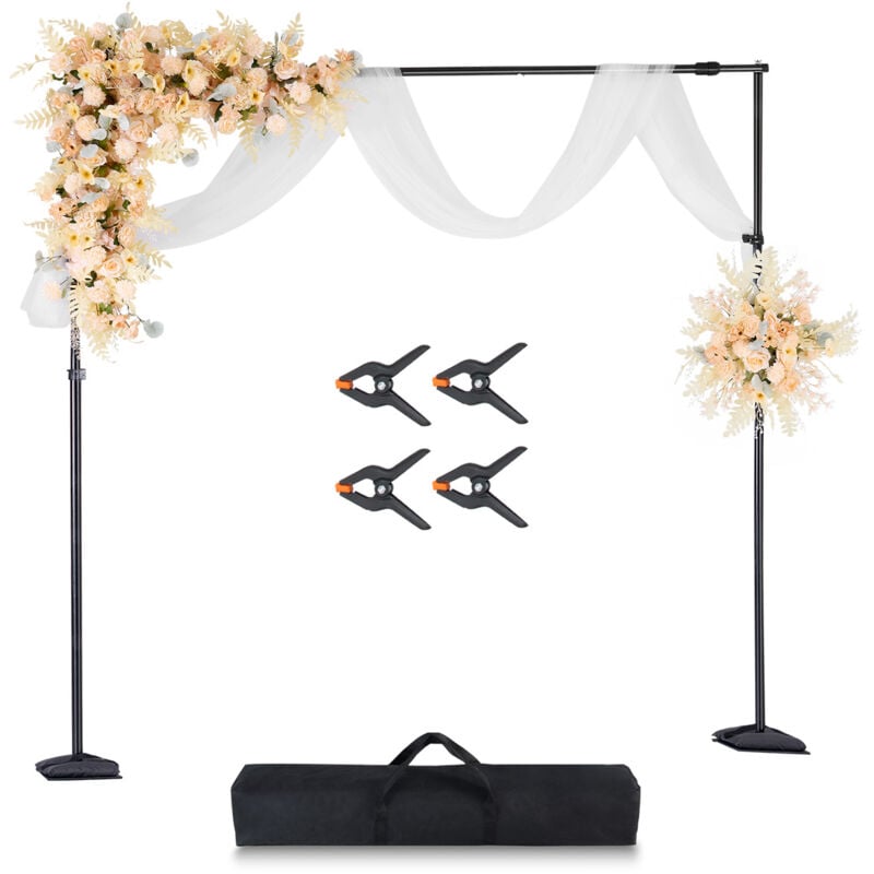 Support de toile de fond réglable 8,5 x 10 pieds, portable avec 7 barres transversales, support d'écran de projection robuste, pour mariage, studio