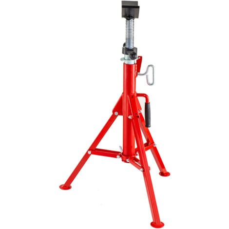 Mophorn Support de tuyau a tete en V, hauteur reglable de 28 a 52 pouces, 4 500 lb/2 tonnes, support de cric portable pliable avec tete en V, support de tuyau pliable haut