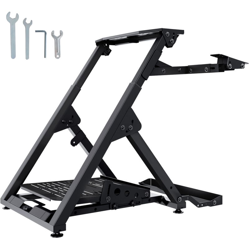 Support de volant de course pliable base universelle réglable en hauteur pour Logitech et Thrustmaster, cadre robuste avec roues mobiles, compatible