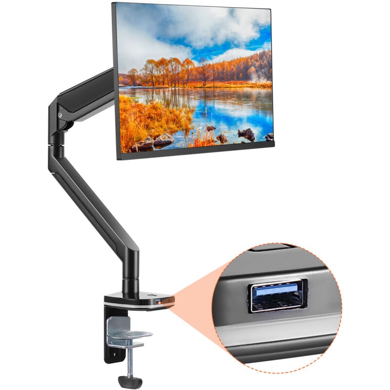 Mophorn - Support Ecran pc pour Moniteur de 13-35 pouces Bras Ecran pc Reglable en Hauteur Inclinable Rotatif et Pivotant Charge Maximale de 12 kg 2