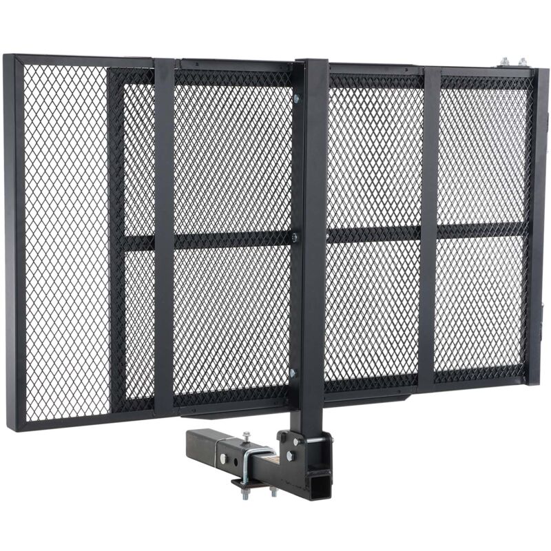 Mophorn - Support pour fauteuil roulant sur attelage – 45,3 x 25,6 Porte-scooter de mobilité en fer avec capacité de 500 lb, rampe pliante,