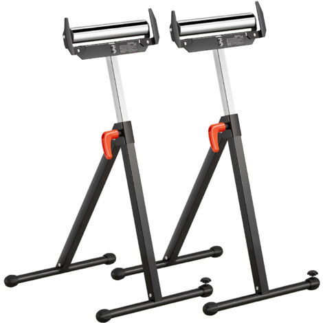Mophorn Supporti a rulli, altezza regolabile 27-43 pollici, capacità di carico 250 libbre, resistente, per supporto di estensione per lavorazione del legno in uscita 2 pezzi