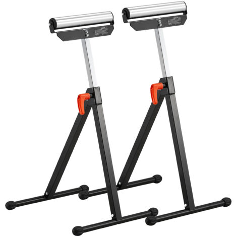 Mophorn Supports à rouleaux, lot de 2, hauteur réglable de 26,8 à 42,5 pouces, robustes, capacité de 135 lb, pour support d'extension de travail du bois de sortie