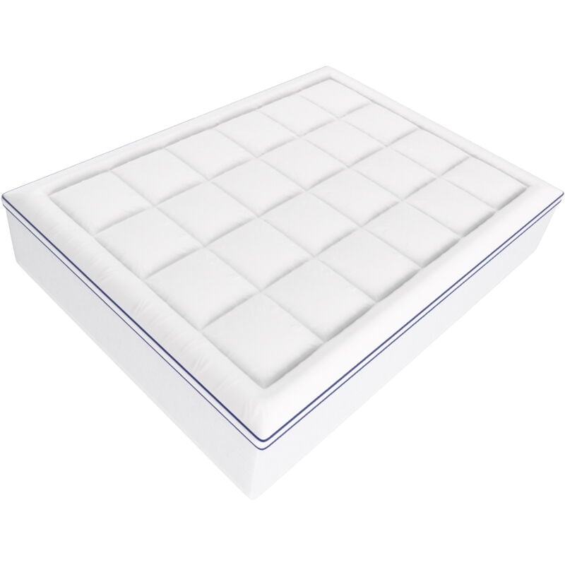 Mophorn - Surmatelas Queen,épaisseur 101,6 mm,rembourrage en mousse à mémoire de forme et en fibres,amovible et lavable, soulagement de la pression,