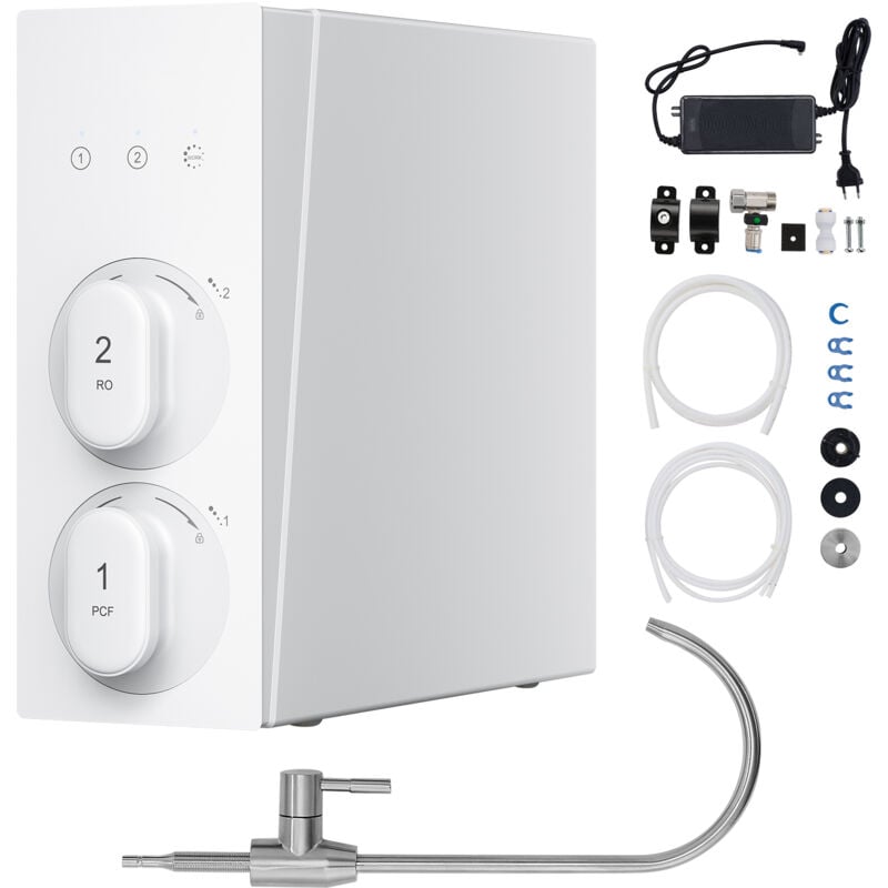 Mophorn - Système d'osmose inverse sans réservoir 400 gpd 8 étapes, filtre à eau sous évier certifié nsf, réduit les tds, le plomb, le chlore et les