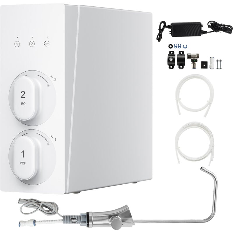 Mophorn - Système d'osmose inverse sans réservoir 600 gpd à 8 étapes, filtre à eau sous évier certifié nsf, réduction du tds, robinet à affichage