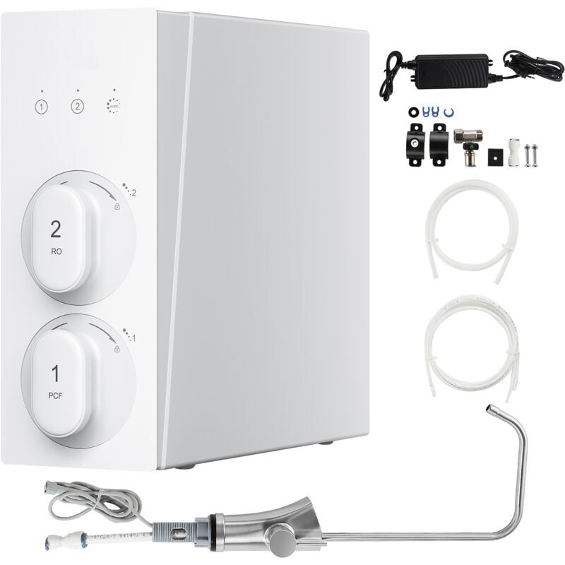 Système d'osmose inverse sans réservoir 800 gpd à 8 étapes, certifié nsf, réduction des tds, filtre à eau sous évier avec robinet à affichage