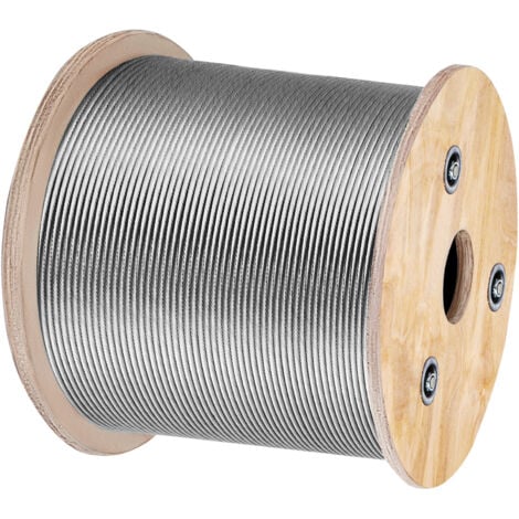 Mophorn T316 Stainless Steel Cable 1/8" 7x7 Steel Wire Rope Cable 500FT Cable Railing Transport Wire Rope Cable for Railing Decking DIY Balustrade