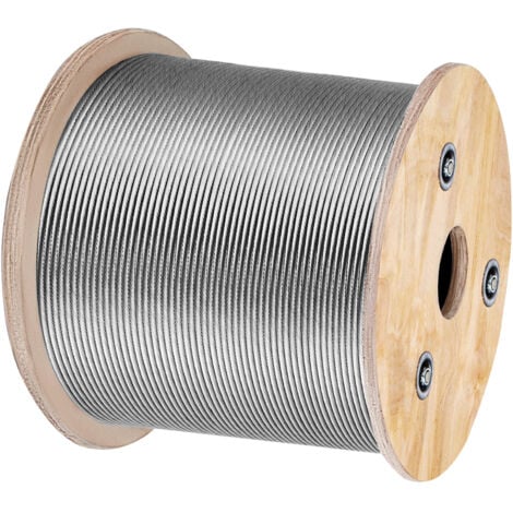 Mophorn T316 Stainless Steel Cable 1/8" 7x7 Steel Wire Rope Cable 500FT Cable Railing Transport Wire Rope Cable for Railing Decking DIY Balustrade