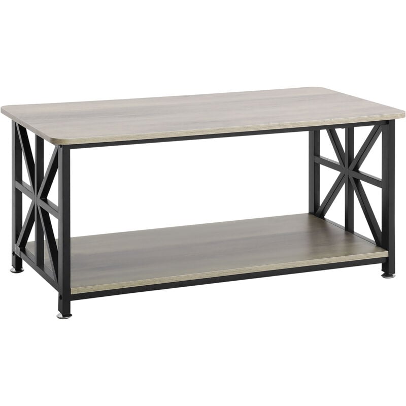 Mophorn Table basse de ferme 40" rectangulaire en bois rustique avec compartiment de rangement ouvert pour salon, chambre, appartement, studio,