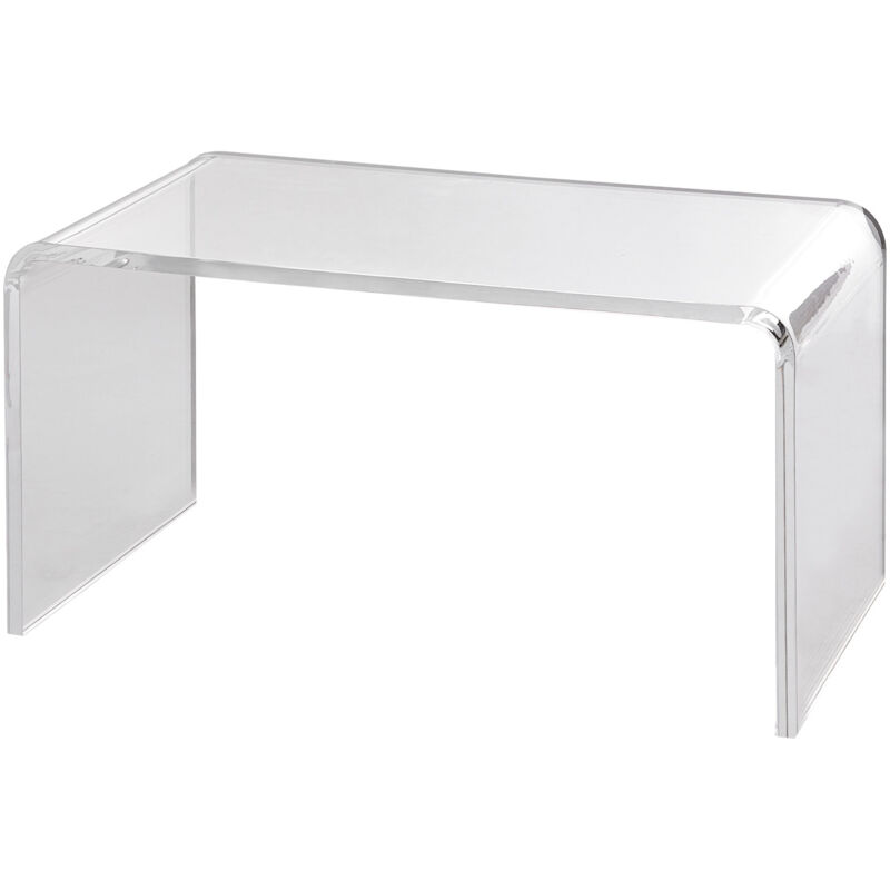 Mophorn - Table basse en acrylique en forme de c, table d'appoint transparente de 16,3 pouces de hauteur pour boissons, nourriture, collations dans