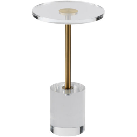 Mophorn  Table d'appoint en acrylique transparent, table d'appoint à base solide, plateau rond de 11,9 x 11,9 pouces, hauteur de 21,4 pouces, idéale pour le café, les boissons, la nourriture