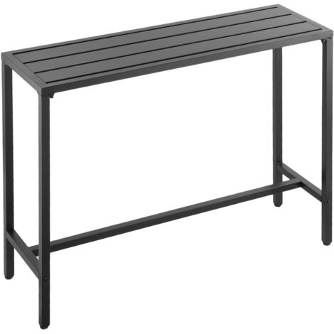Mophorn Table de bar haute pour extérieur, dimensions 120 x 37,5 cm, table rectangulaire avec plateau résistant à l'eau et structure métallique solide, idéale pour jardin, patio, ou intérieur