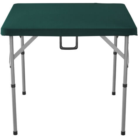 Mophorn Table de Mahjong, table de cartes semi-pliante pour 4 joueurs avec plateau vert résistant à l'usure, table de domino carrée pliante portable avec poignée de transport pour camping