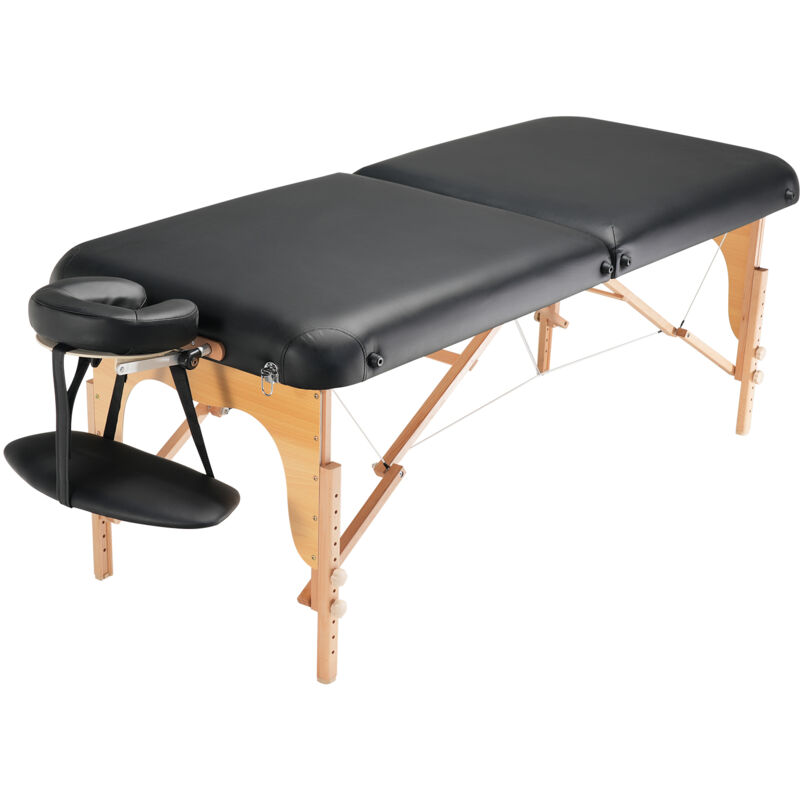 Mophorn - table de massage professionnelle 76,2 cm de large, pliable et robuste, hauteur réglable sur 8 niveaux, lit de spa portable avec appui-tête,