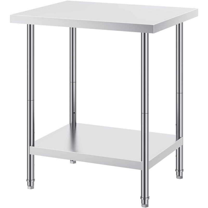 Mophorn - Table de préparation en acier inoxydable 24 x 30 x 34 pouces, capacité de charge de 700 lb, table de travail en métal robuste avec 3
