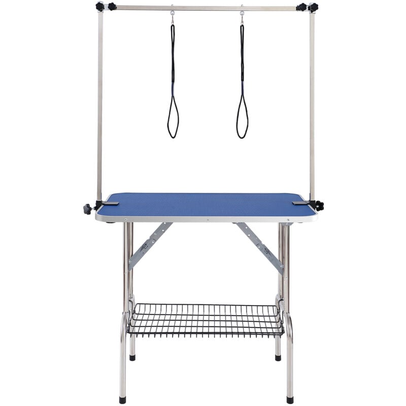 Mophorn Table de toilettage pour animaux de compagnie avec deux bras réglables, support de toilettage pliable 915 x 610 mm, comprend deux supports de